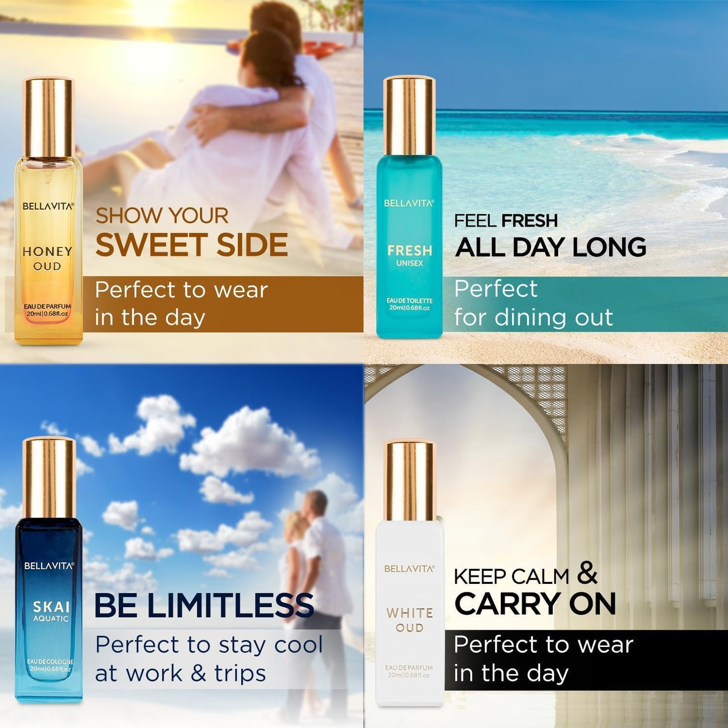 BELLAVITA Luxury Long Lasting Unisex Perfume Gift Set